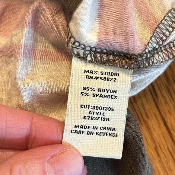 Max Studio Pull On Striped Jersey Knit Casual Skirt Women’s SZ Small Olive NEW - Picture 6 of 6